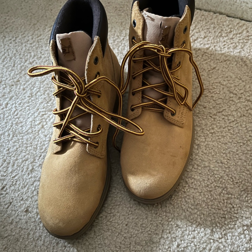 Tan Lace-Up Boots